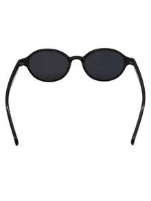 Classic Round Sunglasses, Minimalist Retro Design, Everyday Casual Chic - Negro - Ver 4