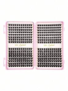384pcs Individual False Eyelashes, Eyelash Book, Cluster Fake Eyelashes, DIY Home Eyelash Extension, Cluster Fake Eyelashes, Individual False Eyelashes, False Eyelashes - C - View 8