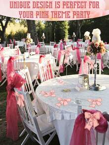 10/20/30pcs Elegant Pink Bow Shaped Place Cards - Blank Name Cards For Wedding Birthday Party Decor, Decorative Bow Design, Wedding Table Decoration, 1pc - Multicolor - View 6