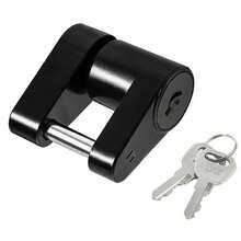2-Keys Trailer Hitch Coupling Lock Caravan Boat Towing Rv Latch Tongue Coupler - Black - View 10