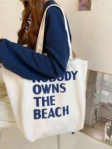 Fashionable Multifunctional Women's Shoulder Bag, Large Capacity Letter Handbag For Commuting And Travel - White - View 6