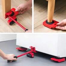 Juego de herramientas para mover muebles de cinco piezas: grúa pequeña para uso doméstico,deslizadores para muebles de fácil movimiento, con peso máximo de carga de 150 lbs,herramienta de mudanza. - A - Ver 2