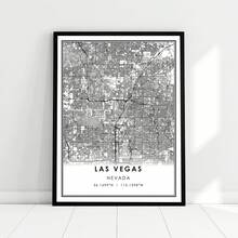 Islamic Style Poster, Frameless Wall Art, Las Vegas Map Print Poster Canvas | Nevada Map Print Poster Canvas | Las Vegas City Map Print Poster Canvas (Suitable For Eid Al-Fitr And Ramadan) - A - View 3
