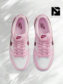 Nike Dunk Low Pink Foam Red White (GS)-Women's Lifestyle Sneakers – Shose For Woman-Vintage-Spring & Summer-Inspired Running Shoes, Shock-Absorbing Comfort, Gym To Streetwear Casual Wear-Easter Gift– CW1590 601 - Pink Foam/White-Dark Beetroot - 查看 3