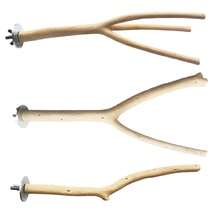 双栖架，鸟笼配件木制鹦鹉架抓柱 - 彩色 - 查看 4