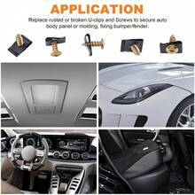 200X Universal Metal U-Type Screw + Clips Car Bumper Fender Trim Panel Fastener - 200pcs - View 6