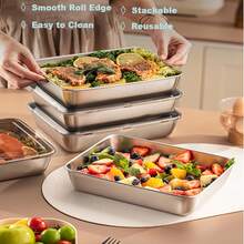 3-Piece/5-Piece Stainless Steel Bento Box Set, Food Storage Containers With Lids, Reusable And Stackable, Airtight, Suitable For Travel And Office, Ideal For Meal Prep, Cooking Meat And Kitchen Use - Multicolor - View 7