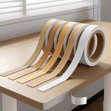 1 Roll 393.7 Inch X 0.78 Inch PVC Wood Grain Self-Adhesive Edge Banding, 0.2mm Thick Desk Edge Trim, Cabinet Edge Strip, Wall Edge Trim, Furniture Edging, Easy To Peel And Stick - 2cm X 10m - View 5