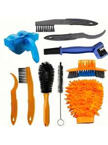 6/8/10 Pieces Bicycle Cleaning Kit, Mountain And Road Bike Chain Cleaner, Maintenance Tool With Large Brush Set, Box Brush, 22.1 Cm Long Durable Cleaning Accessory - Multicolor - View 11