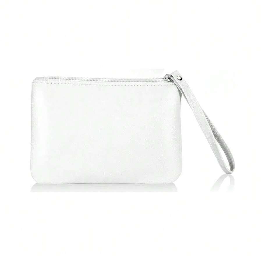4.5 X 6.5 Clutch Stadium Approved, Leather Coin Purse For Women Wristlet Money Pouches For Cash Car Change With Zipper Lipstick Holder, Extra Small Makeup Bag For Purse Organizer Insert, White - White - 查看 1