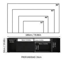 Madesa TV Stand Rack 5 Spaces Up To 80 Black 03 - Black - View 3