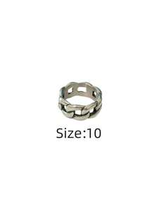 1pc Stainless Steel Unique Chain Design Niche Punk Style Hypoallergenic Waterproof Fade-Resistant Everyday Wear Men Ring - Chain Men's Ring 3 - View 17