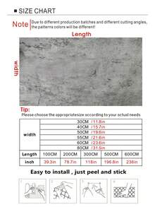 1 Rollo de 40/55/60/80cm de ancho Papel tapiz autoadhesivo impermeable de color gris cemento industrial, papel de contacto de vinilo para tienda de ropa, decoración de sala de estar, renovación de muebles - cemento - Ver 10