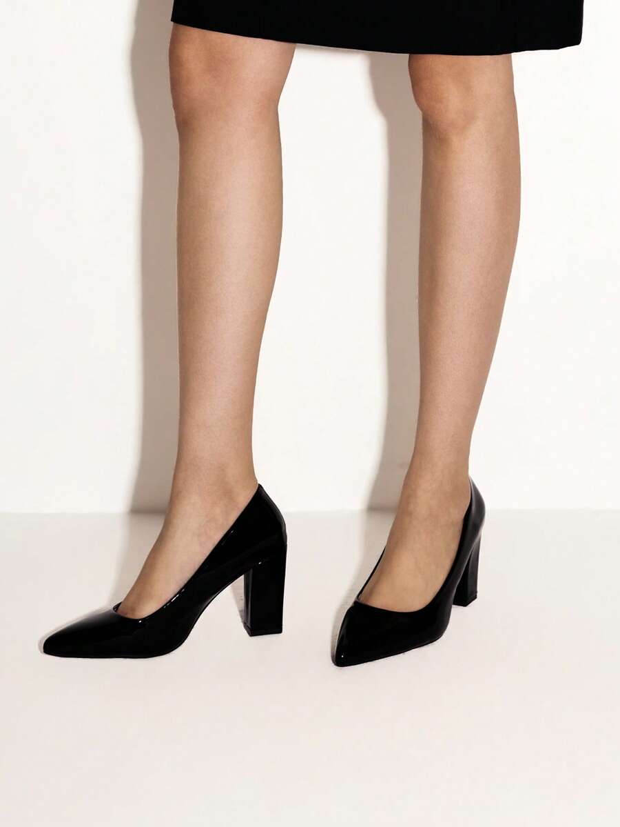 NobleVue Giày cao gót đế xuồng cổ điển đế dày gợi cảm mũi nhọn mùa xuân mới cho nữ - màu đen - Xem 1