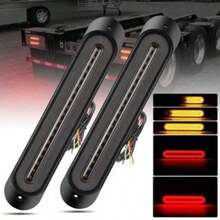 36LED Automobile Truck Trailer Light Waterproof LED Red + Yellow RV LED Tail Light 3D Flowing Signal Light Lamp - 2pcs - View 2