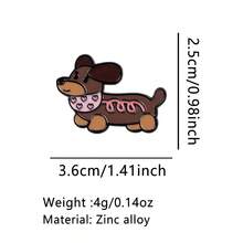 Cute Animals Dachshund Enamel Pin Funny Cartoon Cat Dog Brooch Pines Lapel Pins Badge On Backpack Clothing Accessories Jewelry Friends Gifts - Black - View 24