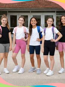 Teen Girls Shorts - 黑色 - 查看 4