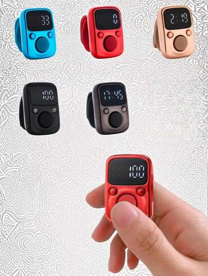 1pc Electronic Ring Counter Decor, Electronic Rosary, LED Luminous Display Counter/Time, Suitable For Daily Counting, Prayer Counting