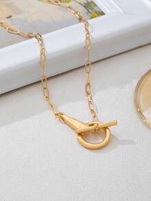 1pc Fashionable Minimalist Horseshoe Pendant Necklace - Horseshoe Pendant - View 8