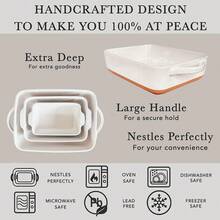 Mora 7x11in & Loaf BaFKing Dishes - Porcelain Casserole & Bakeware, Oven-To-Table, Freezer  - Set Of 2, White - 香草白 - 查看 5