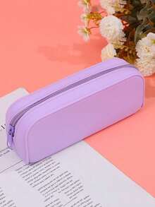 Macaron Color Solid Simple Stationery Bag, Large Capacity Silicone Pencil Case, Student Portable Stationery Pouch - Multicolor - View 10