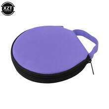 Estuche portátil para CD y DVD, bolsa de almacenamiento de tela Oxford de 20 capacidades, soporte redondo con cremallera para caja de CD de coche y hogar 502R - Morado - Ver 13