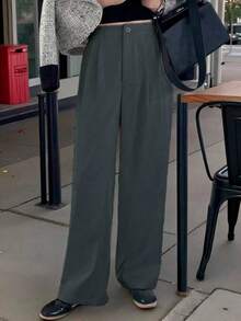 ISARA Striped Tailored Wide Leg Pants - 深灰色 - 查看 3