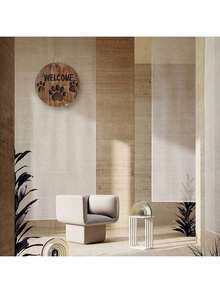 1pc Cute Dog Paw & Family Theme Round Metal Welcome Plaque, Indoor Wall Decor Suitable For Home, Bar, Garage, Cafe And Garden, Can Be Used As Wreath Decor, Durable Rustic Style Decoration, Ideal Gift For Holidays And Housewarming - Multicolor - View 6