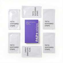 PAP+ Dry Teeth Whitening Strips No Gel Residue Sensitivity-Free Formula Enamel  Mint Fresh Whitener For Coffee Tea Stains Removal 14 Treatments - 打條 - 查看 6