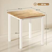 Dining Table Made Of Rubberwood, For Up To 4 People, Natural Wood - Mustard Yellow - View 3