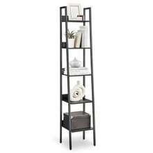Estantería de Escalera Estantería Estrecha de 5 Niveles para Oficina Dormitorio Salón Cocina  Ébano MLLS109B56 - Negro ébano - Ver 6