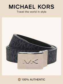 Michael Kors Men's Fashionable Luxury Designer Letter Buckle Belt - Black - View 1