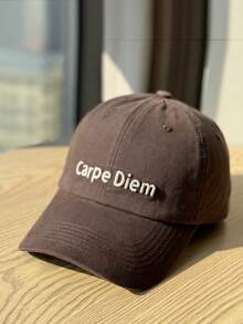 1pc Unisex High-Quality 3D Letter Embroidered Soft Top Baseball Cap, Flattering Design, Versatile, Suitable For Large Head Circumference - A - View 6