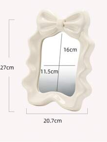 Y2K Style Vanity Mirror, Cute Bow Design Single-Sided Tabletop Makeup Mirror, Portable Desktop Mirror With High-Definition Glass Surface - Multicolor - View 8