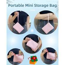 4.5 X 6.5 Clutch Stadium Approved, Leather Coin Purse For Women Wristlet Money Pouches For Cash Car Change With Zipper Lipstick Holder, Extra Small Makeup Bag For Purse Organizer Insert, Pink - 粉紅色的 - 查看 5
