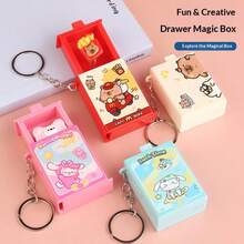 1pc 2026 Trending Cartoon Surprise Drawer Magic Box Keychain Pendant, Cartoon Surprise Box Bag Charm, Children's Gift, Perfect Gift, Holiday Gift, Birthday Gift, Fun Gift - Multicolor - View 2
