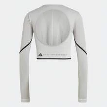 Adidas 女士露背舒适休闲运动针织长袖T恤，性感款式 HR4511，适合春秋季穿着 - 灰色 - 查看 2