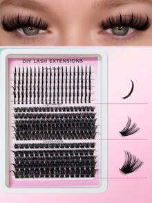 Spiky Eyelash Cluster Fairy Spiky Individual Lashes Beginner Friendly Reusable False Eyelash Extensions For Daily Party Wedding Date Halloween - Multicolor - View 6