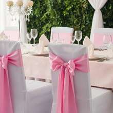 9pcs Satin Chair Back Decoration Ribbon Bow Tie, Wedding Party Birthday Event Decor (Pink) - Multicolor - View 15