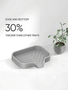 2pcs Silicone Sink Dish Drying Rack With Sponge Holder - Self-Draining, Non-Slip Bathroom And Kitchen Storage Organizer For Soap, Brush And Cleaning Tools. Includes Green And Yellow Sponge Compartments. Sink Caddy | Modern Sink Tray | Silicone Material, Soap And Sponge Holder, Waterproof Countertop Storage Accessory, Drain Mat, Anti-Splash Faucet Silicone Pad, Sink Drip Tray, Household. - Multicolor - View 3
