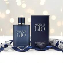 Perfume de hombre Regalo Ideal Navidad Reyes Magos, Colonia Azul en Caja de Lujo, Obsequio Perfecto para Novio Esposo Amante Jefe, Fragancia Tipo GIO Profondo para Aniversario Cumpleaños San Valentín, Aroma Fresco que Enamora, El Mejor Detalle para Él - Fresco - Ver 6