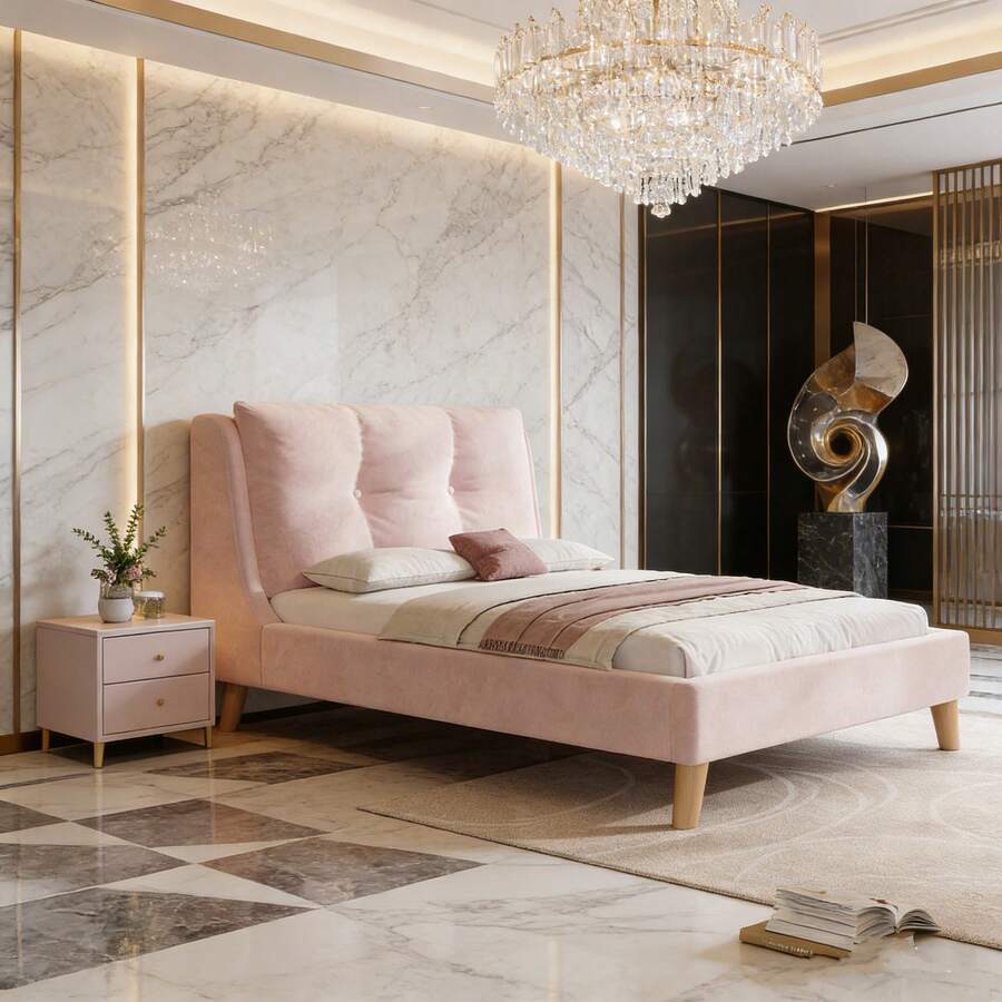 Bed Bases & Foundations - Pink + Velvet - View 1