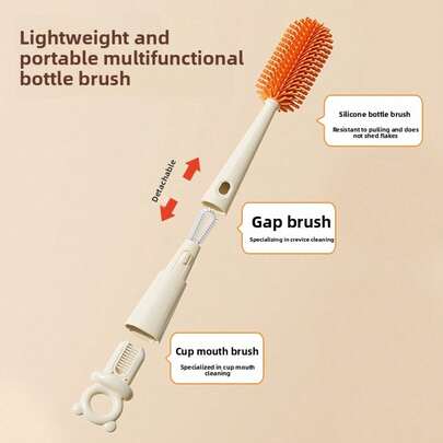 Silicone Cleaning Brush Set – Baby Bottle Cleaning Set, Suitable For Baby Bottles, Sports Drinking Bottles, Drinking Cups, Water Cups, Coffee Cups And Mugs.