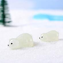 10pcs Luminous Polar Bear Doll Pendant Moss Micro Landscape Ornament Creative Ornament Resin Crafts - Multicolor - View 7