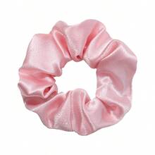 Bộ 4 dây buộc tóc bằng satin màu hồng/xanh navy/xám kèm túi dây rút, phụ kiện tóc cho nữ, quà tặng ngày Valentine/Ngày của Mẹ. - Hồng - Xem 3