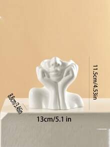 1/2 chiếc Giá đựng bút đa năng hình cơ thể người sáng tạo, giá đựng cọ trang điểm, bình hoa trang trí, trang trí nhà kiểu Bắc Âu, giá đựng bút hình mặt người trừu tượng, giá đựng đồ trang trí nghệ thuật. - trắng - Xem 4