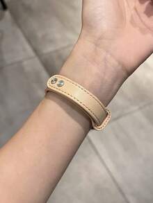 小米手环 8/9/10/NFC 专用真皮表带，男女通用 - 杏色 - 查看 3