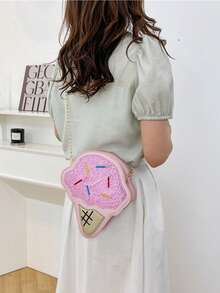 Bolso bandolera versátil y moderno para mujer, un bolso con forma de helado único y bonito. - Rosa - Ver 8