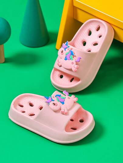 Kids Summer Indoor Non-Slip Slippers, Girls & Boys Breathable Sandals, Toddler Baby Shower Slippers