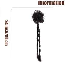 Flower Bun, Bubble Ponytail Wig Accessories - Dark Brown - View 1